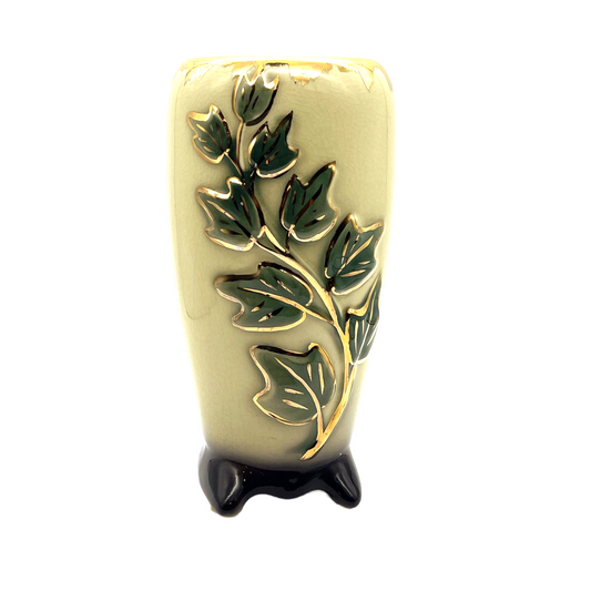 Royal Copley - Ivy Vase - Gold Trim - Vintage - 7"