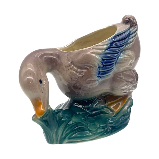 Royal Copley - Duck Eating Grass Planter - Vintage - 5"