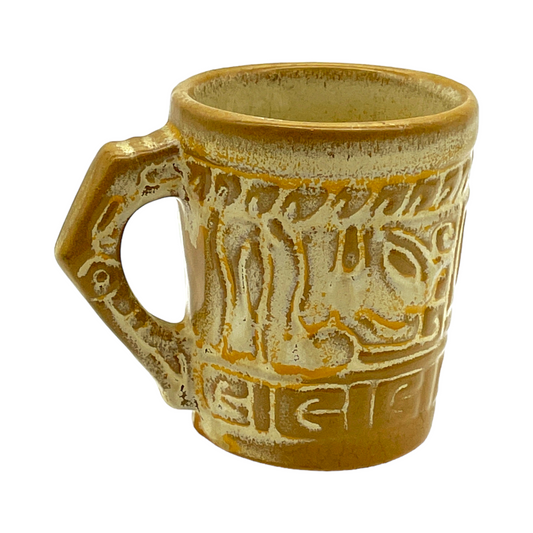 Frankoma Pottery - Aztec Coffee Cup - 7C - Vintage - 3"