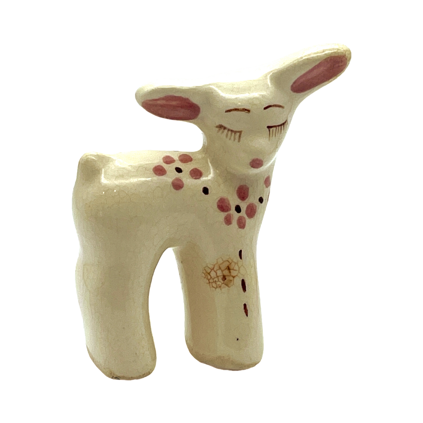 Delee Art - Deer "Spots On Neck" -  Hand Decorated - Vintage - 4"