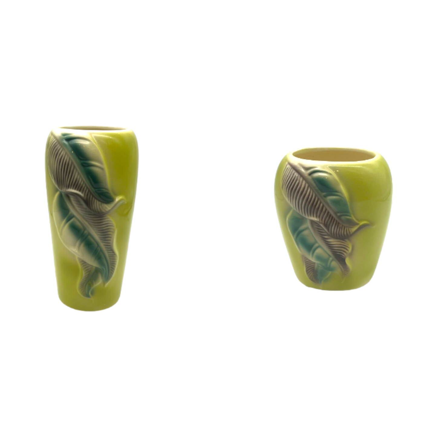 Royal Copley - Green Stylized Leaf Vase- Vintage