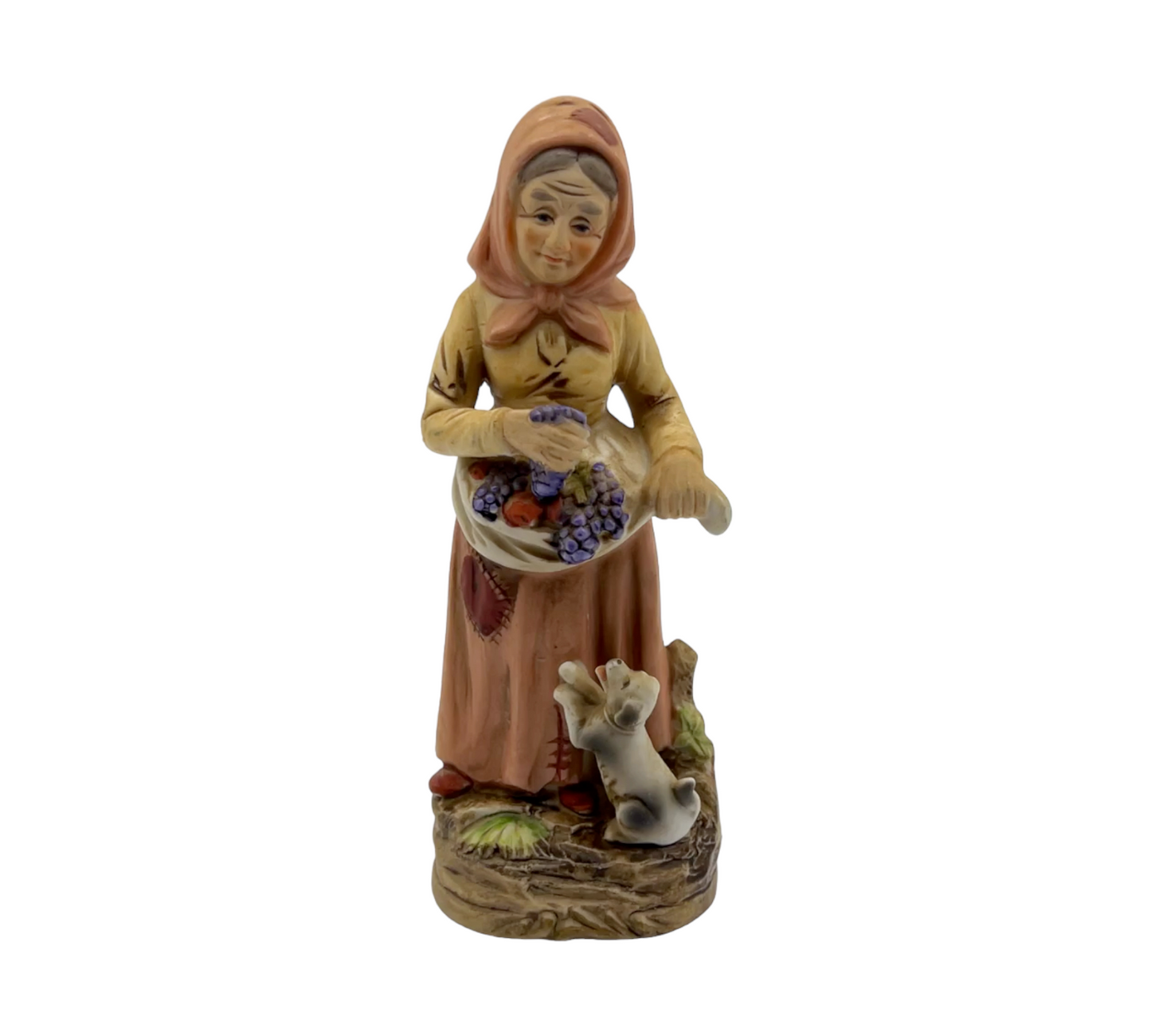 Homco - 1417 - Old Lady With Fruit - 8"
