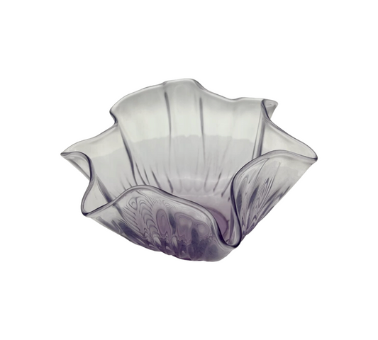 Purple Majesty - Handcrafted Art Glass Ruffle Bowl
