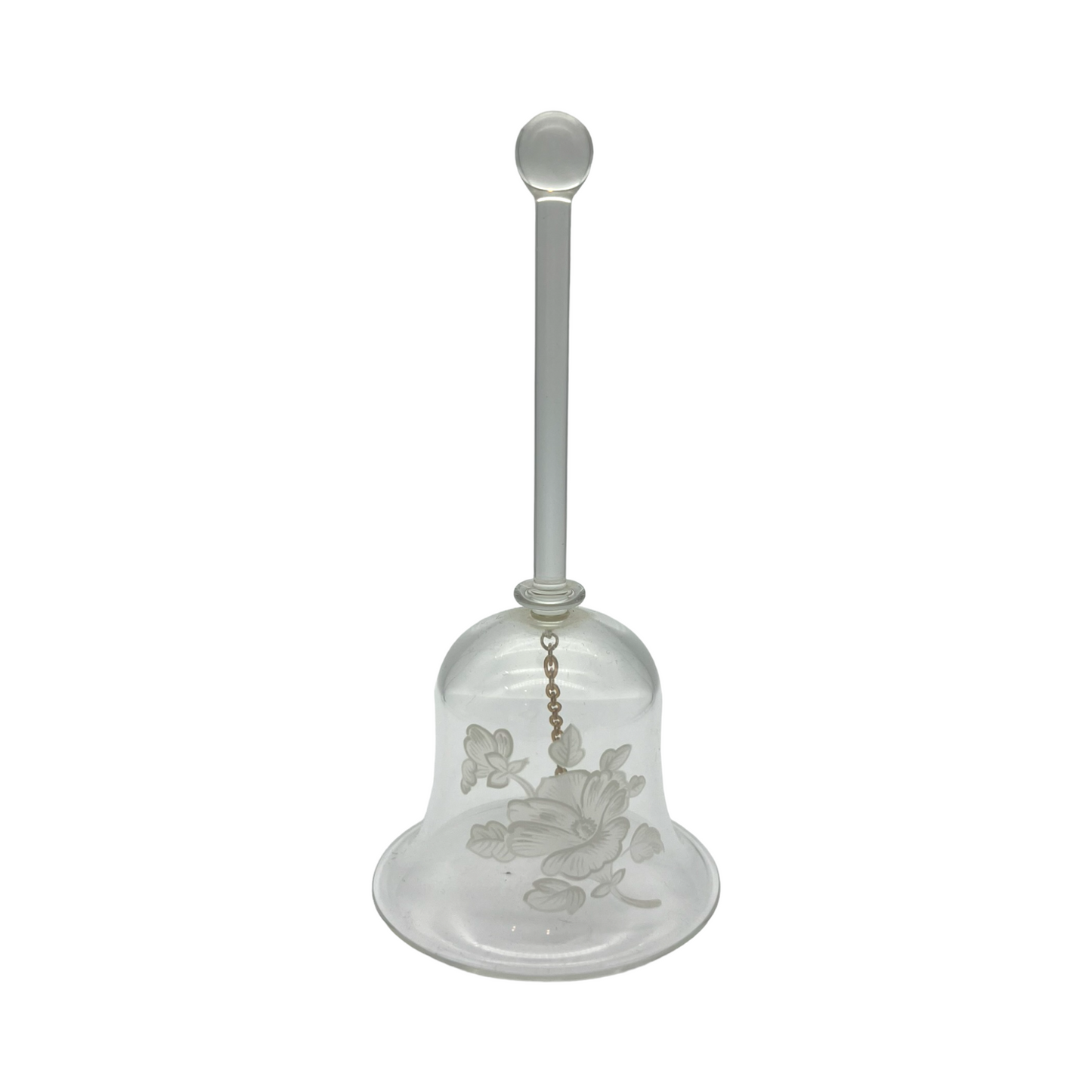 Fenton Art Glass -Glass Bell Hand Painted Flower Motif - 5.5"