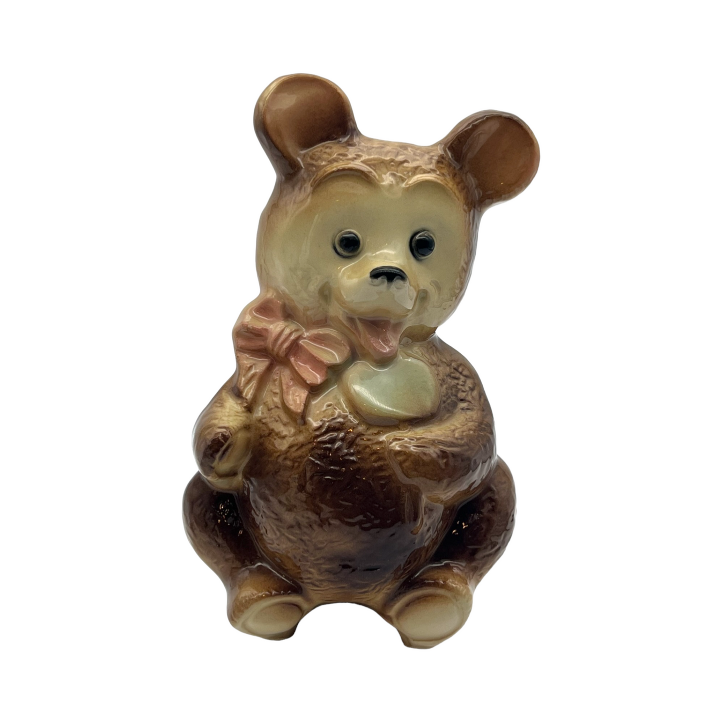 Royal Copley - Teddy Bear With Lollipop Planter - Vintage - 8"