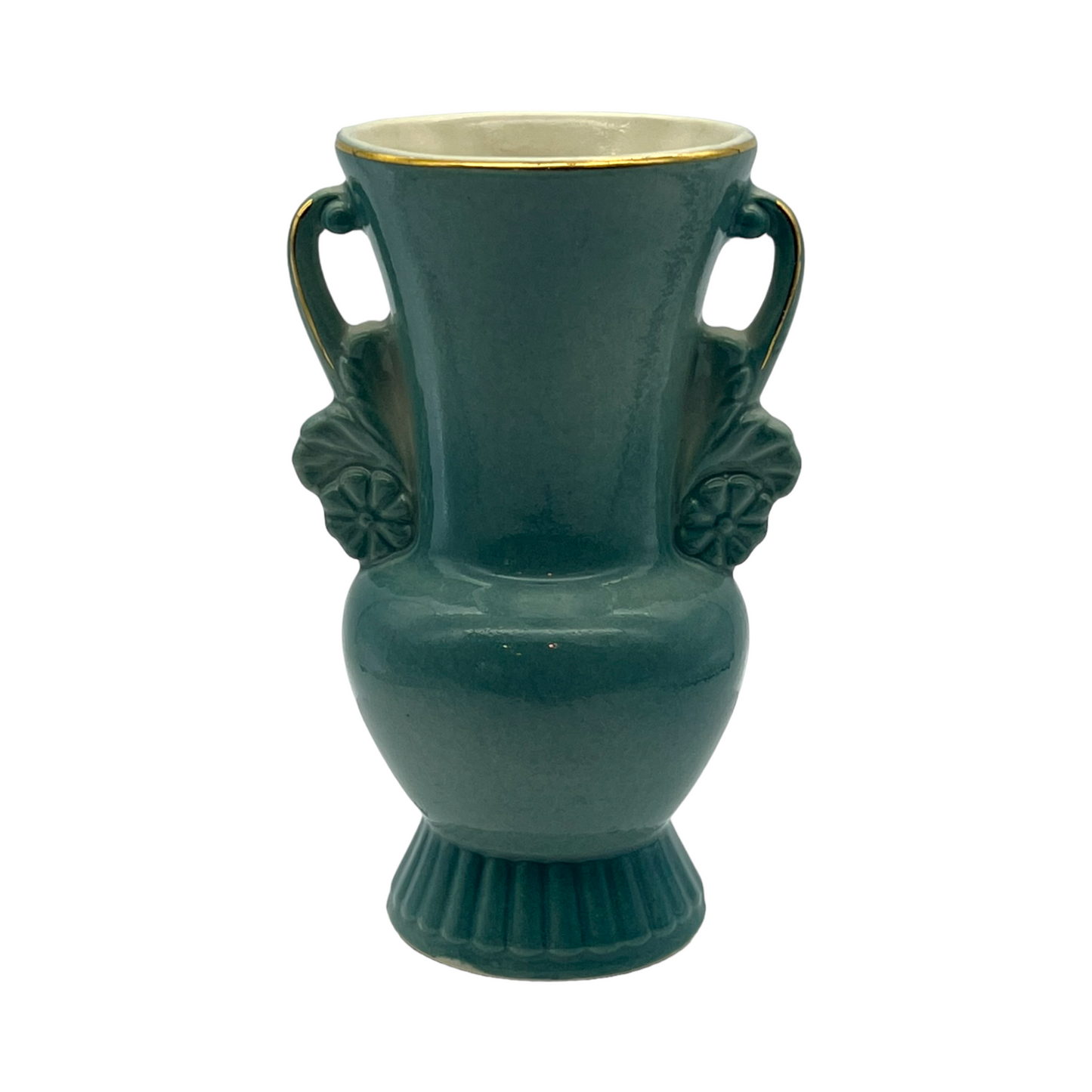 Royal Copley - Floral Handle Vase - Vintage - 6.25"