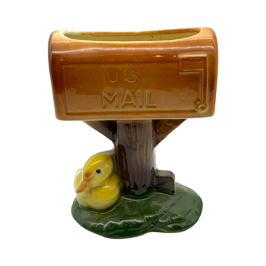 Royal Copley - Duck & Mail Box Planter - Vintage - 7"