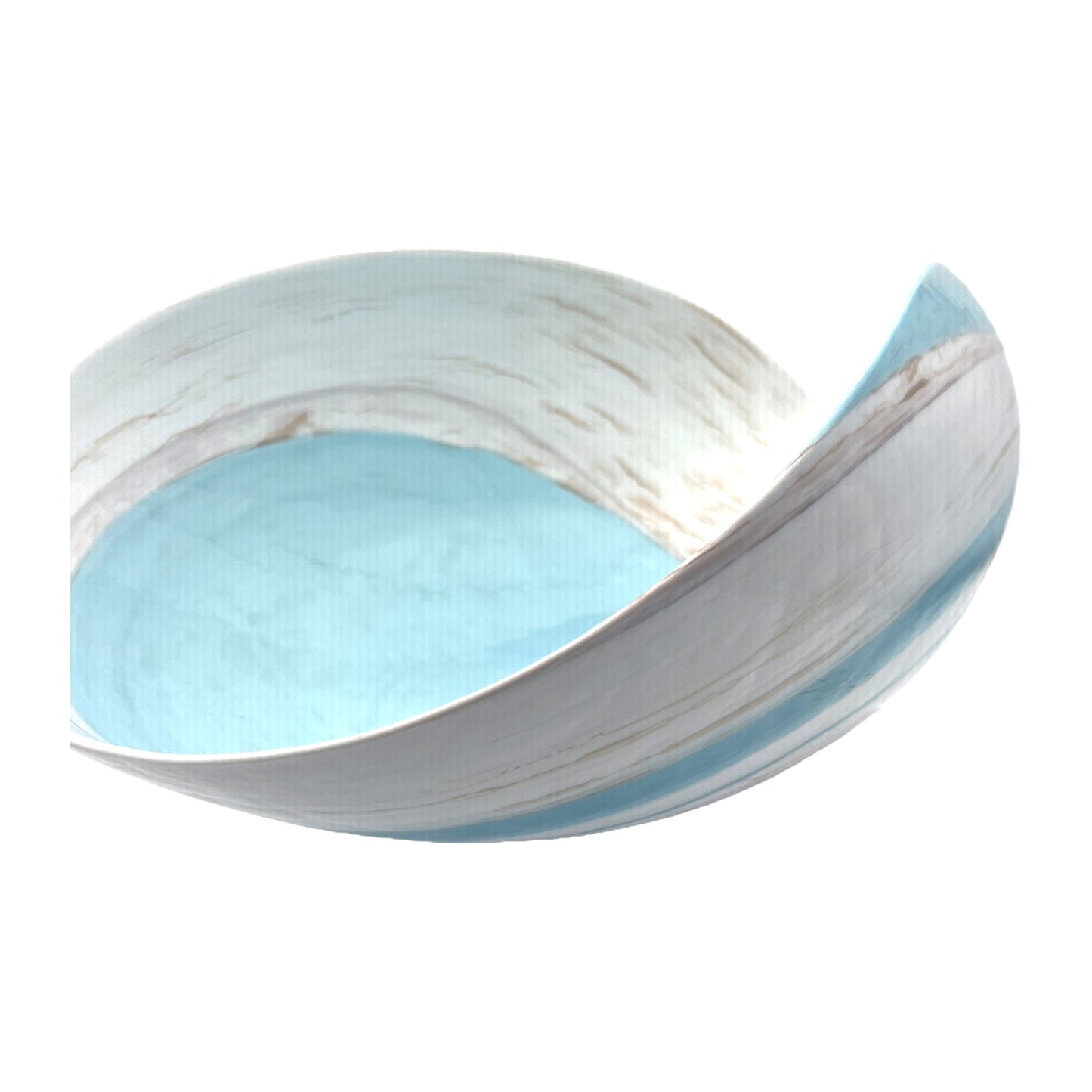 Art Glass - Large White & Light Blue Vessell - 8" X 10" X 20"