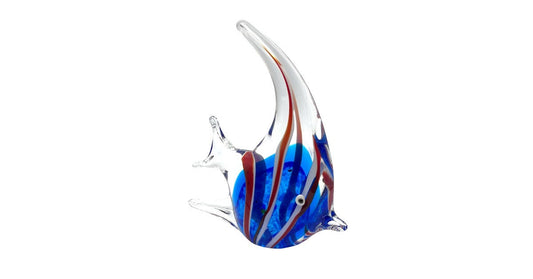Art Glass - Fish - Red, White & Blue - 8.5"